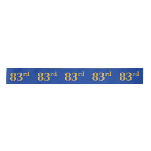 Faux/Imitation Gold "83rd" Event Number (Blue) Satijnen Lint (Voorkant)