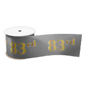 Faux/Imitation Gold "83rd" Event Number (grijs) Satijnen Lint (Spoel)