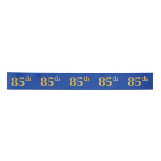Faux/Imitation Gold "85th" Event Number (Blue) Satijnen Lint (Voorkant)