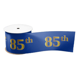 Faux/Imitation Gold "85th" Event Number (Blue) Satijnen Lint