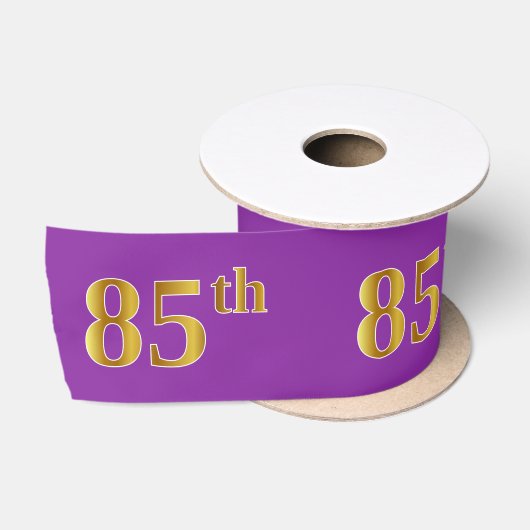 Faux/Imitation Gold "85th" Event Number (Paars) Satijnen Lint (Spoel)