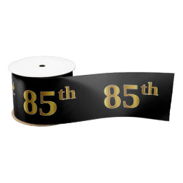 Faux/Imitation Gold "85th" Event Number (zwart) Satijnen Lint