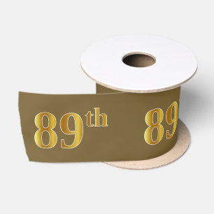 Faux/Imitation Gold "89th" Event Number (bruin) Satijnen Lint