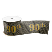 Faux/Imitation Gold "90th" Event Number (Rustic) Satijnen Lint (Spoel)