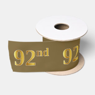 Faux/Imitation Gold "92nd"-gebeurtenisnummer (brui Satijnen Lint