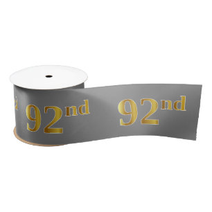 Faux/Imitation Gold "92nd"-gebeurtenisnummer (grij Satijnen Lint