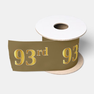 Faux/Imitation Gold "93rd" Event Number (bruin) Satijnen Lint