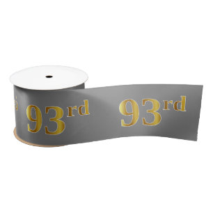 Faux/Imitation Gold "93rd" Event Number (grijs) Satijnen Lint