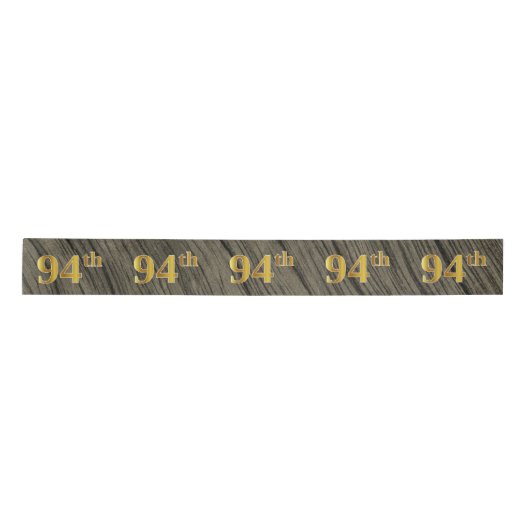 Faux/Imitation Gold "94th" Event Number (Rustic) Satijnen Lint (Voorkant)