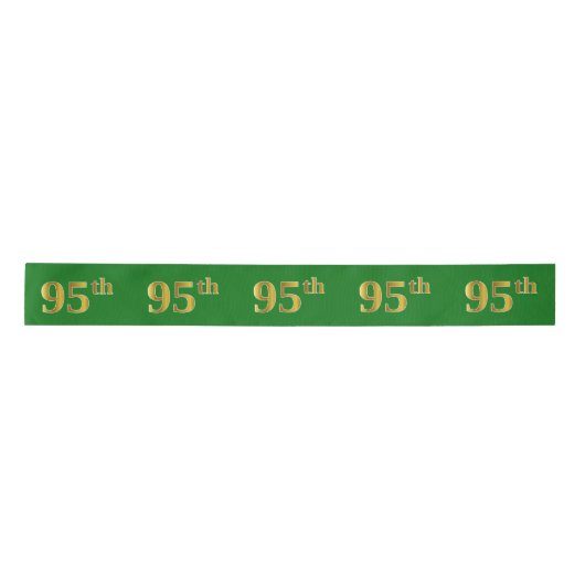 Faux/Imitation Gold "95th" Event Number (groen) Satijnen Lint (Voorkant)