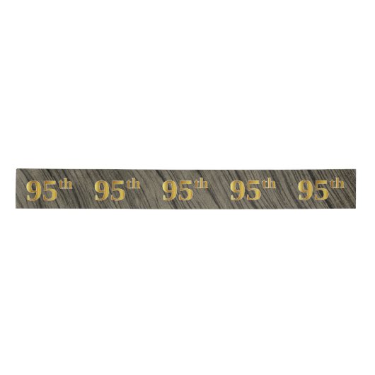 Faux/Imitation Gold "95th" Event Number (Rustic) Satijnen Lint (Voorkant)