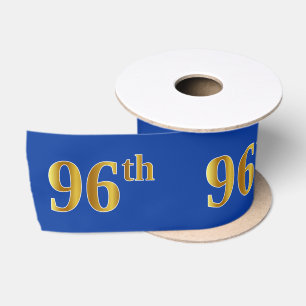 Faux/Imitation Gold "96th" Event Number (Blue) Satijnen Lint