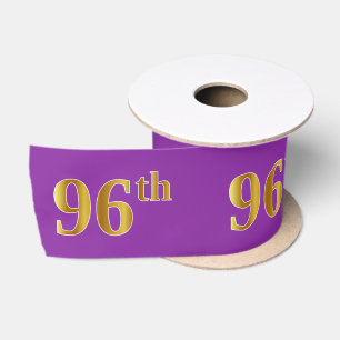 Faux/Imitation Gold "96th" Event Number (Paars) Satijnen Lint