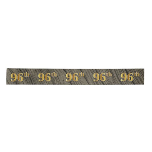 Faux/Imitation Gold "96th" Event Number (Rustic) Satijnen Lint (Voorkant)