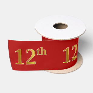 Faux/Imitation Gold look "12th"-gebeurtenisnummer Satijnen Lint
