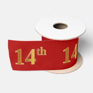 Faux/Imitation Gold look "14th"-gebeurtenisnummer Satijnen Lint