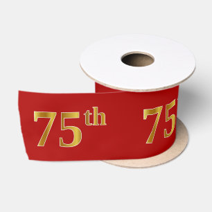 Faux/Imitation Gold look "75th"-gebeurtenisnummer Satijnen Lint