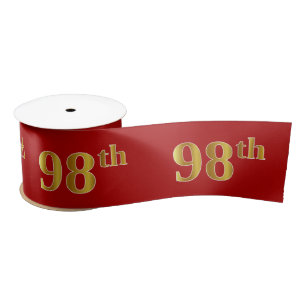 Faux/Imitation Gold look "98th"-gebeurtenisnummer  Satijnen Lint