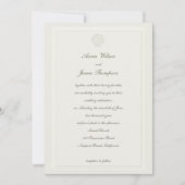 Faux in reliëf gemaakt Lijst Seashell ECRU Formele Kaart (Voorkant)