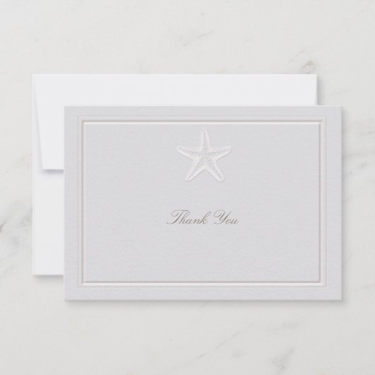 Faux in reliëf kustzeester formele bruiloft bedankkaart (Voorkant)