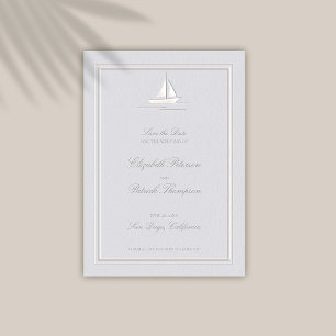 Faux in reliëf Lijst Boat Coastal Formal Wedding Save The Date