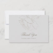 Faux in reliëf Rozen Ivoor Classic Formal Wedding Bedankkaart (Voorkant)