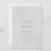 Faux in reliëf Rozen Ivoor Formele Ouders Trouwen Kaart (Voorkant)