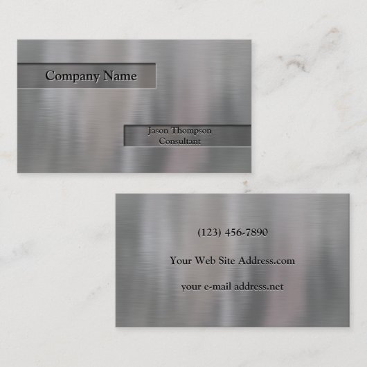 Faux Ingebosst geborsteld aluminium Visitekaartje (Voorkant / Achterkant)