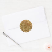 Faux Ingegraveerd Gold Design Seal Ronde Sticker (Envelop)