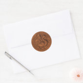 Faux Ingegraveerd Peacock Copper Set 1026 Ronde Sticker (Envelop)