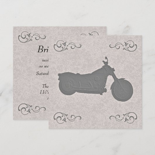 Faux Ingegreineerde motorfiets Biker Weddenschap Kaart (Voorkant / Achterkant)