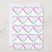 Faux Iridescent Balloon 1e verjaardag Uitnodiging (Achterkant)