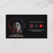 Faux Iridescent Beauty Makeup Influencer Custom Visitekaartje (Achterkant)