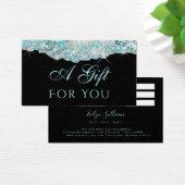 Faux Iridescent blauwgroen glitter sequoire cadeau Visitekaartje (Bureau)