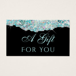 Faux Iridescent blauwgroen glitter sequoire cadeau Visitekaartje