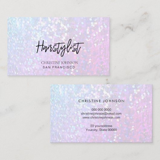 faux iridescent bokeh visitekaartje (Voorkant / Achterkant)