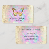 faux iridescent butterfly logo visitekaartje (Voorkant / Achterkant)