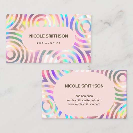 faux iridescent cirkels visitekaartje (Voorkant / Achterkant)