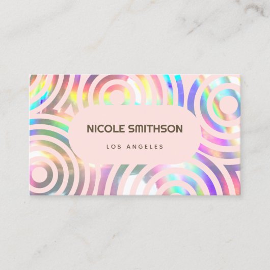 faux iridescent cirkels visitekaartje (Voorkant)