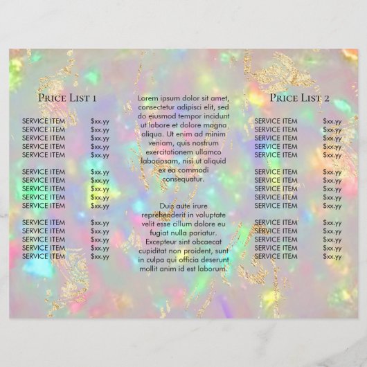 faux iridescent crystal opal brochure (Achterkant)