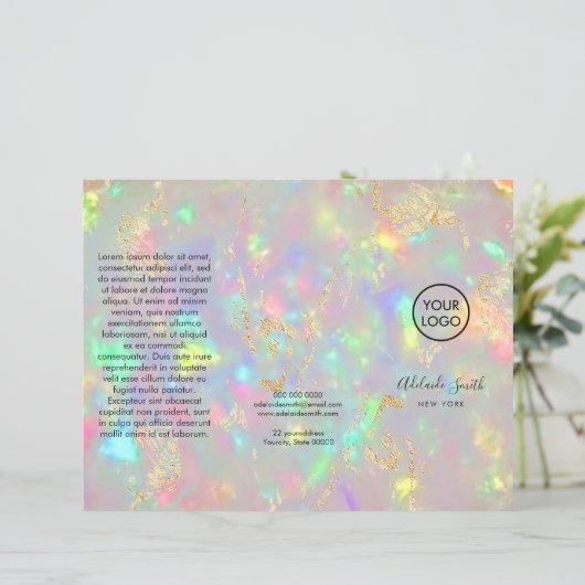 faux iridescent crystal opal brochure (Staand voorkant)