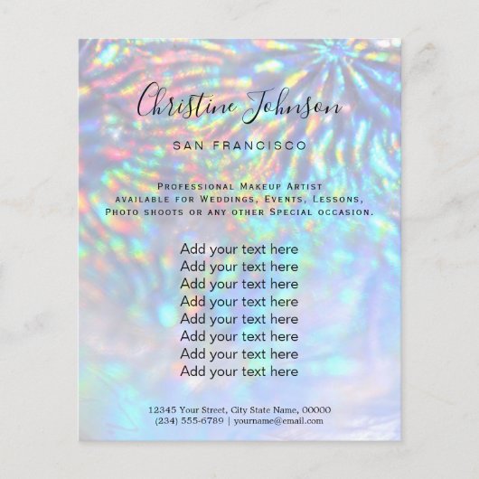 faux iridescent effect Beausalon Flyer (Voorkant)