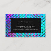 faux iridescent effect mermaid design visitekaartje (Achterkant)
