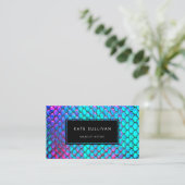 faux iridescent effect mermaid design visitekaartje (Staand voorkant)