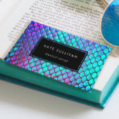 faux iridescent effect mermaid design visitekaartje
