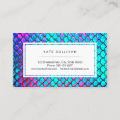 faux iridescent effect mermaid scale visitekaartje (Achterkant)