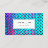 faux iridescent effect mermaid scale visitekaartje (Voorkant)