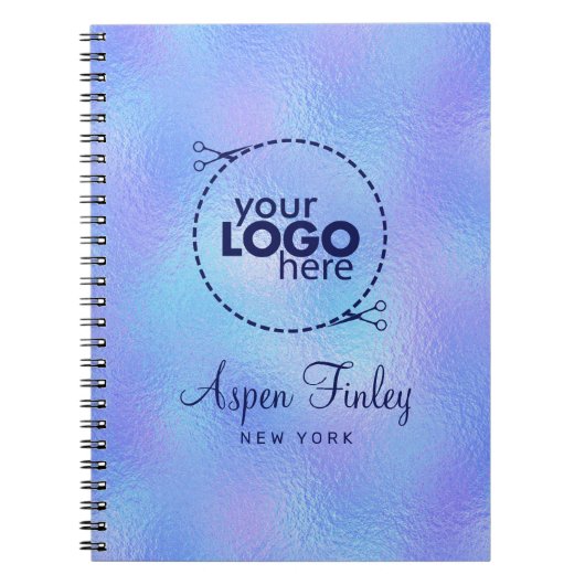 Faux Iridescent Folie Logo Notitieboek (Voorkant)