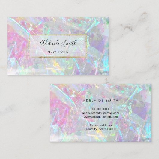 FAUX Iridescent gemstone textuur Visitekaartje (Voorkant / Achterkant)