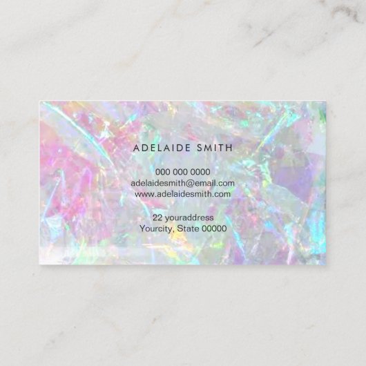 FAUX Iridescent gemstone textuur Visitekaartje (Achterkant)